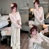 Bộ thun cotton dài tay chấm bi cao cấp mềm mại, mặc ngủ, đi chơi, du lịch - Giá chỉ 410k 3