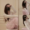 Bộ thun cotton dài tay chấm bi cao cấp mềm mại, mặc ngủ, đi chơi, du lịch - Giá chỉ 410k 4