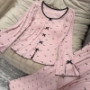 Bộ thun cotton dài tay chấm bi cao cấp mềm mại, mặc ngủ, đi chơi, du lịch - Giá chỉ 410k 8