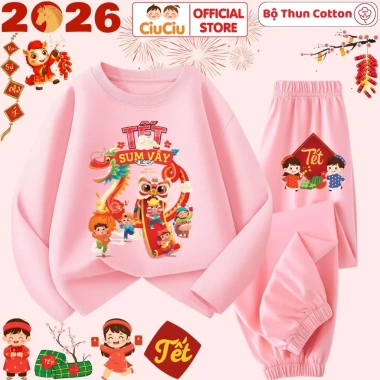 Bộ Thun Dài Tay Tết CIUCIU KID cho Bé Trai & Gái - Quần Áo Thu Đông Cotton Mềm 197k 6