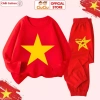 Bộ Thun Dài Tay Thu Đông Cờ Đỏ Sao Vàng CIUCIU cho Bé Trai Gái - Cotton Mềm Mại 197k