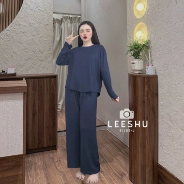 Bộ thun lạnh tay dài Bigsize Leeshu – áo ủ kem, quần suông rộng, cotton mềm mại 149.000₫ 9