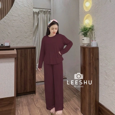 Bộ thun lạnh tay dài Bigsize Leeshu – áo ủ kem, quần suông rộng, cotton mềm mại 149.000₫ 10