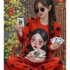 Bộ Thun Tăm Tay Dài Freesize 40-65Kg Mẫu Tết Hottrend - Quần Ống Rộng Giá ưu đãi 169k 2