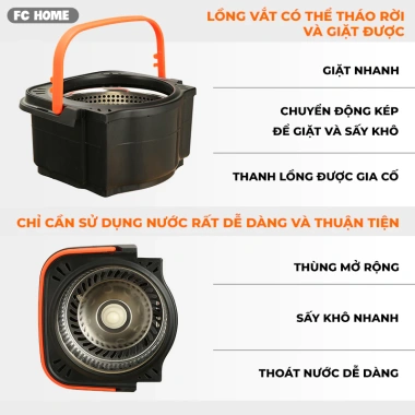 Bộ Thùng Lau Nhà BUNA Thép Không Gỉ 43x25x24cm và Bông Lau Tiện Lợi - Giá Ưu Đãi 5 Bộ Thùng Lau Nhà BUNA Thép Không Gỉ 43x25x24cm và Bông Lau Tiện Lợi - Giá Ưu Đãi 5