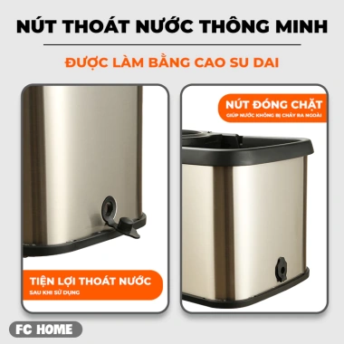 Bộ Thùng Lau Nhà BUNA Thép Không Gỉ 43x25x24cm và Bông Lau Tiện Lợi - Giá Ưu Đãi