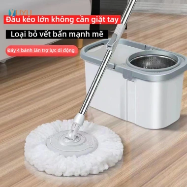 Bộ thùng lau nhà thông minh YUYU, chổi tự vắt xoay 360°, thùng nhựa nhẹ gọn, chỉ 217.357₫