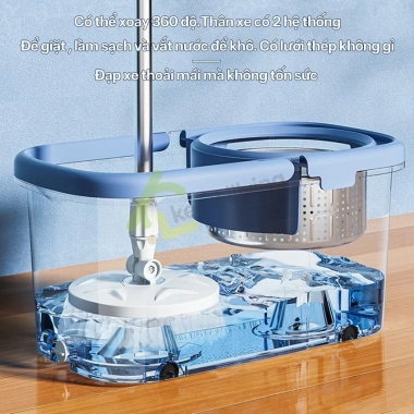 Bộ thùng lau nhà thông minh YUYU, chổi tự vắt xoay 360°, thùng nhựa nhẹ gọn, chỉ 217.357₫