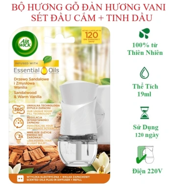 Bộ Tinh Dầu Cắm Điện 220V Thay Thế Air Wick Hương Châu Âu Thơm Phòng Giá 79.000đ