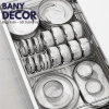 Bộ Tô Chén Dĩa Vân Đá Cẩm Thạch Trắng Viền Bạch Kim Sang Trọng - Giá Ưu Đãi 426.000₫ - Bany Decor Bảo Hành Vận