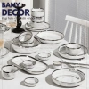 Bộ Tô Chén Dĩa Vân Đá Cẩm Thạch Trắng Viền Bạch Kim Sang Trọng - Giá Ưu Đãi 426.000₫ - Bany Decor Bảo Hành Vận 8