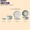 Bộ Tô Chén Dĩa Vân Đá Cẩm Thạch Trắng Viền Bạch Kim Sang Trọng - Giá Ưu Đãi 426.000₫ - Bany Decor Bảo Hành Vận 10