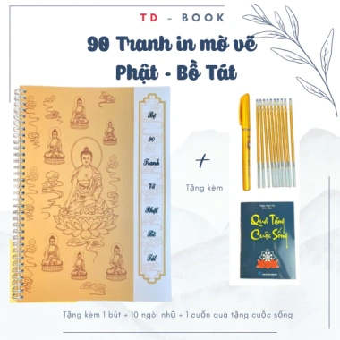 Bộ tô in mờ 90 tranh Phật & Bồ Tát - Sách tô màu giảm giá 169.000₫