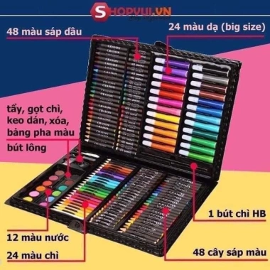 Bộ Tô Màu 150 Chi Tiết Cao Cấp, Hộp Đa Năng, FreeShip, Giá 89k cho Bé Yêu 7