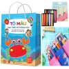 Bộ Tô Màu Bé 24+12+12+18+24+36 Màu - Bút Hữu Cơ, Sáp Thơm, Lọ Chì - 19.000 VND