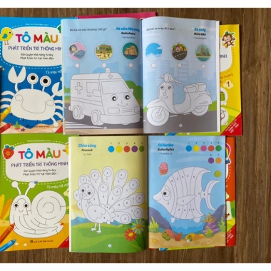 Bộ Tô Màu Bé 24+12+12+18+24+36 Màu - Bút Hữu Cơ, Sáp Thơm, Lọ Chì - 19.000 VND