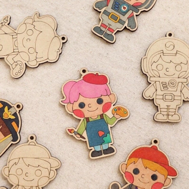 Bộ tô màu gỗ chủ đề nghề nghiệp cho bé, phát triển sáng tạo và trang trí, giá ưu đãi 38.000 VNĐ