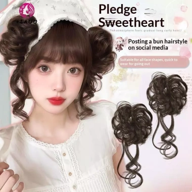 Bộ tóc giả búi rối Springevenstar - Tạo sóng xoăn, updo giá chỉ 53.568đ