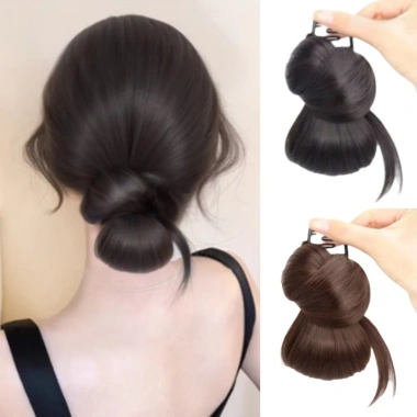 Bộ tóc giả lộn xộn đầu bóng lông gà buộc thấp Scrunchie Hair Band hàng ngày giá 82.080 5