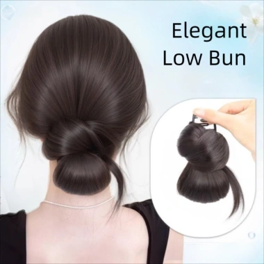 Bộ tóc giả lộn xộn đầu bóng lông gà buộc thấp Scrunchie Hair Band hàng ngày giá 82.080 7