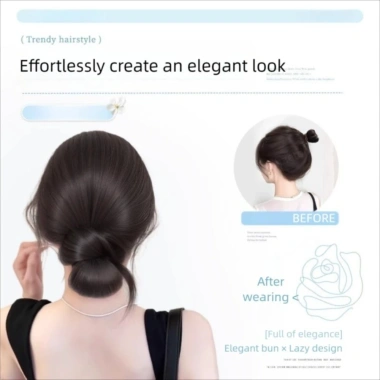 Bộ tóc giả lộn xộn đầu bóng lông gà buộc thấp Scrunchie Hair Band hàng ngày giá 82.080 8