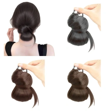 Bộ tóc giả lộn xộn đầu bóng lông gà buộc thấp Scrunchie Hair Band hàng ngày giá 82.080 9