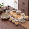 Bộ Trà Cụ Gốm Mộc Sa Thô Hoàng Đan Tea 14 Món Ấm Chén Khải Tống Trà Quân Tử Họa Tiết 124k
