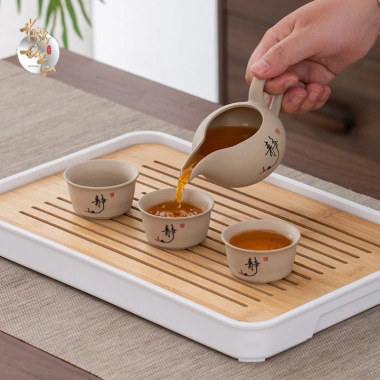 Bộ Trà Cụ Gốm Mộc Sa Thô Hoàng Đan Tea 14 Món Ấm Chén Khải Tống Trà Quân Tử Họa Tiết 124k