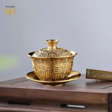 Bộ trà Gaiwan Trung Quốc kèm cốc và đĩa - Sang trọng cho gia đình, văn phòng, du lịch, giá ưu đãi 378.400₫ 3