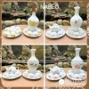 Bộ Trà & Nậm Rựu Cúng Gia Tiên - Phù hợp Bát Đĩa Hoa Mặt Trời Gốm Sứ Bát Tràng