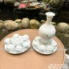Bộ Trà & Nậm Rựu Cúng Gia Tiên - Phù hợp Bát Đĩa Hoa Mặt Trời Gốm Sứ Bát Tràng 3