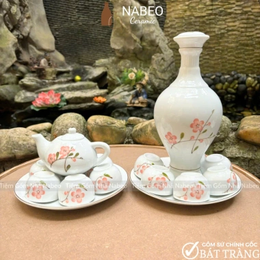 Bộ Trà & Nậm Rựu Cúng Gia Tiên - Phù hợp Bát Đĩa Hoa Mặt Trời Gốm Sứ Bát Tràng 6 Bộ Trà & Nậm Rựu Cúng Gia Tiên - Phù hợp Bát Đĩa Hoa Mặt Trời Gốm Sứ Bát Tràng 6