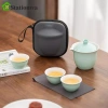 Bộ Trà STATIONWA Kung Fu - Dụng Cụ Du Lịch, Ấm Gốm Mini Di Động Ngoài Trời, Giá ưu đãi 167.310₫