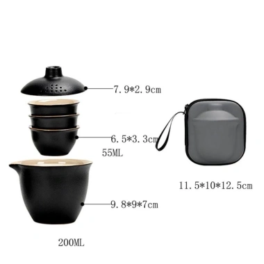 Bộ Trà STATIONWA Kung Fu - Dụng Cụ Du Lịch, Ấm Gốm Mini Di Động Ngoài Trời, Giá ưu đãi 167.310₫