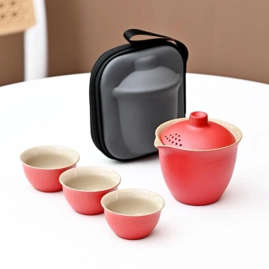 Bộ Trà STATIONWA Kung Fu - Dụng Cụ Du Lịch, Ấm Gốm Mini Di Động Ngoài Trời, Giá ưu đãi 167.310₫