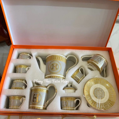 Bộ trà sứ sương cao cấp phong cách châu Âu sang trọng Giá ưu đãi 2.8 triệu 8