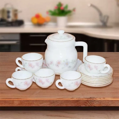 Bộ trà thủy tinh ngọc sang trọng USA Home Set 6 tách + 6 đĩa nhập khẩu Thái Lan - Quà tặng 1.238.000₫ 2