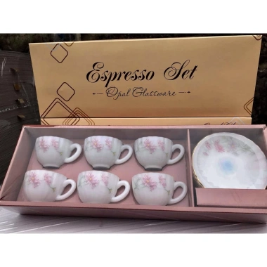 Bộ trà thủy tinh ngọc sang trọng USA Home Set 6 tách + 6 đĩa nhập khẩu Thái Lan - Quà tặng 1.238.000₫ 6