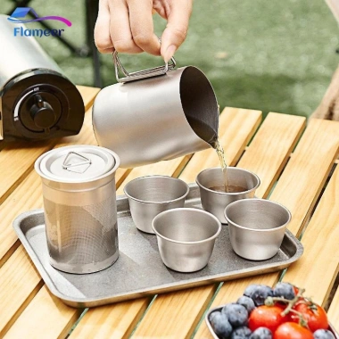 Bộ Trà Titan Làm Ấm Nhanh, Đa Năng Cho Du Lịch, Văn Phòng và Nhà – 413.600đ 8