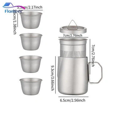 Bộ Trà Titan Làm Ấm Nhanh, Đa Năng Cho Du Lịch, Văn Phòng và Nhà – 413.600đ 9