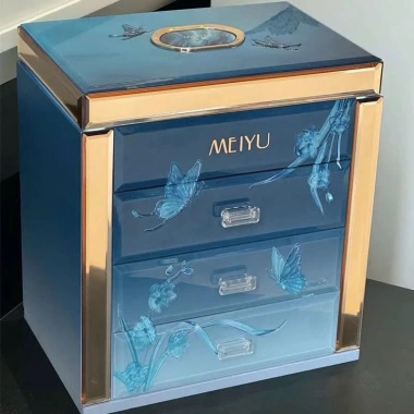 Bộ Trang Điểm MEIYU Xanh Tím 14 Món Hộp Cốp Gương LED Quà Tặng Bạn Gái 8-3 20-10 4