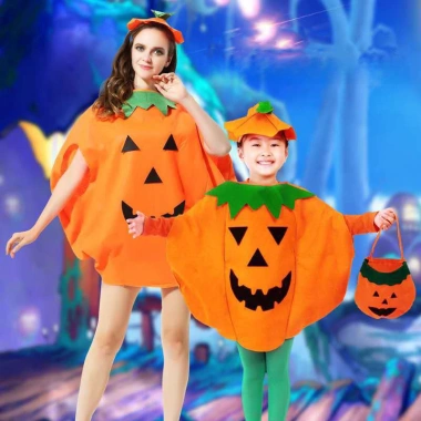 Bộ trang phục cosplay bí ngô Halloween cho cả gia đình - Vui nhộn, giá giảm