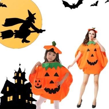 Bộ trang phục cosplay bí ngô Halloween cho cả gia đình - Vui nhộn, giá giảm