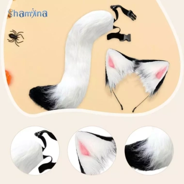 Bộ trang phục Cosplay tai và đuôi mèo Fox - Thời trang biểu diễn bữa tiệc giá ưu đãi