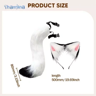 Bộ trang phục Cosplay tai và đuôi mèo Fox - Thời trang biểu diễn bữa tiệc giá ưu đãi