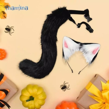 Bộ trang phục Cosplay tai và đuôi mèo Fox - Thời trang biểu diễn bữa tiệc giá ưu đãi