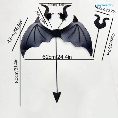 Bộ Trang Phục Halloween Đôi Cánh Quỷ và Bảng Đầu Trident Fork - Đồ Hóa Trang Độc Đáo, Giá Ưu Đãi 215.964