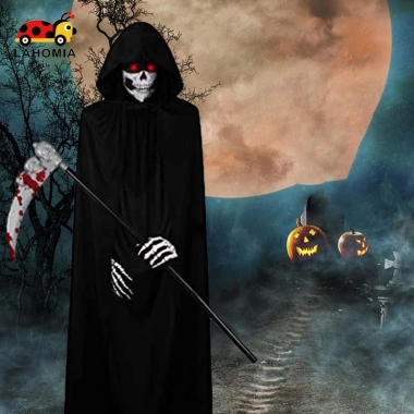Bộ trang phục Halloween Grim Reaper: mũ trùm đầu + áo choàng, set hoàn chỉnh cho cosplay, giá chỉ 182.520₫ 3