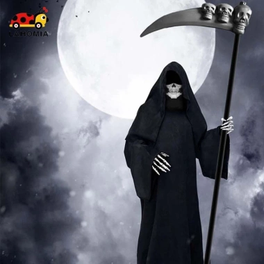 Bộ trang phục Halloween Grim Reaper: mũ trùm đầu + áo choàng, set hoàn chỉnh cho cosplay, giá chỉ 182.520₫ 4