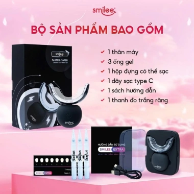 Bộ trắng răng Smilee Extra 2-6 tone tại nhà, kèm 3 bút gel LIS - Giá chỉ 950.000đ